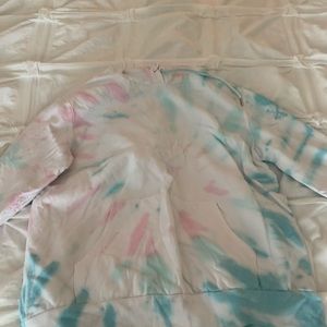 Blue white and pink tiedye sweatshirt